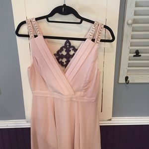 Jeweled Strapped Powder Pink Dress