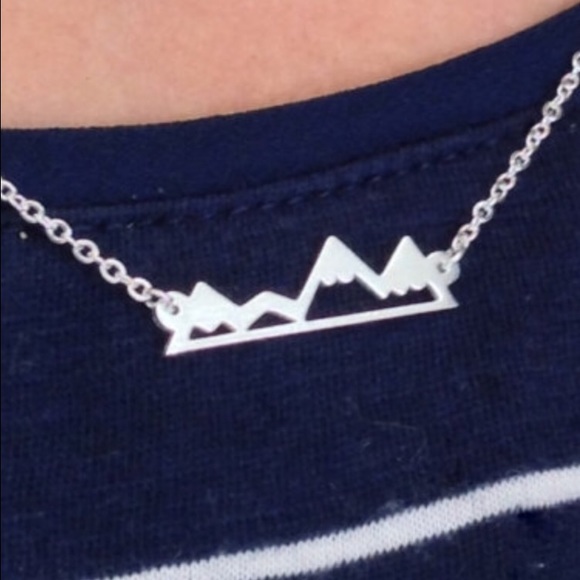 Silver mountain necklace