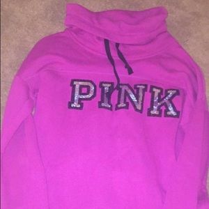 NWOT Sequin Cowlneck PINK sweatshirt