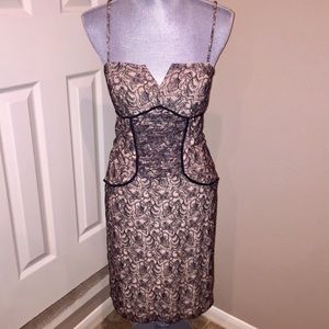 Nude & Black lace dress