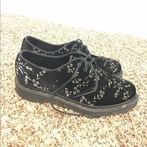 Doc Martens Velvet Floral Shoes