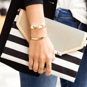 City Slim Clutch in Clean Ivory Stripe