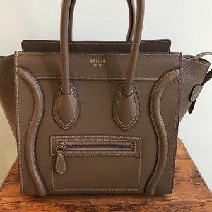 Celine Authentic micro luggage purse in Khaki