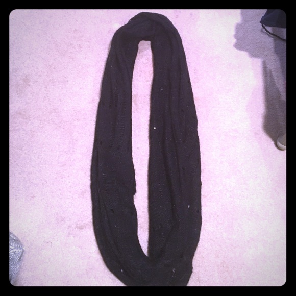EXPRESS Black with Sequins Infinity Scarf - Picture 1 of 4