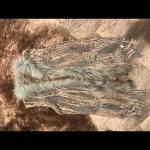 ONE OF A KIND rabbit/raccoon fur vest