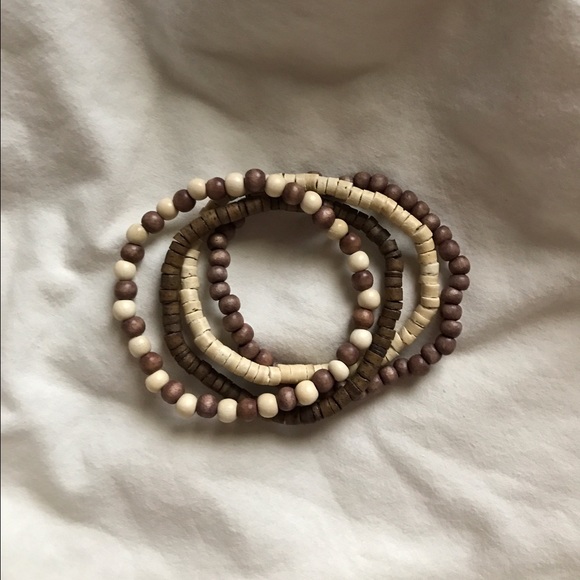 Men's Wood Bead Bracelets (4 set)