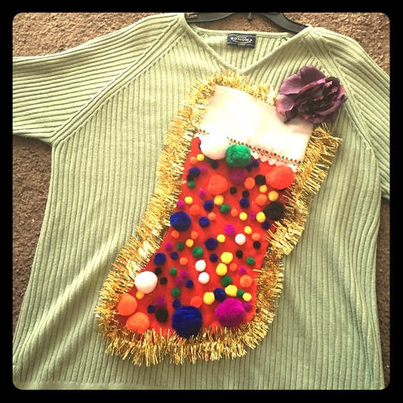 Mint green ugly Christmas sweater