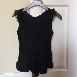 Black ruffle blouse