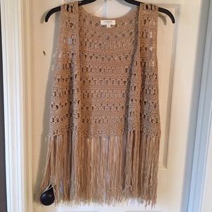 Crochet cardigan with fringe