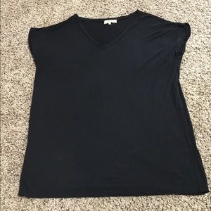 V-neck Short Sleeve Black PIKO