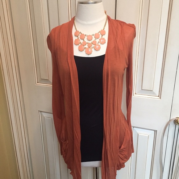 Burnt orange cardigan with pockets