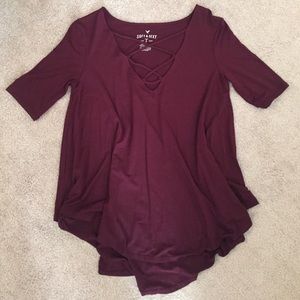 Laced Up Maroon Shirt! Only worn once.