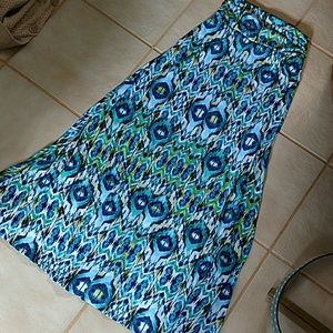 Turquoise aztec maxi skirt