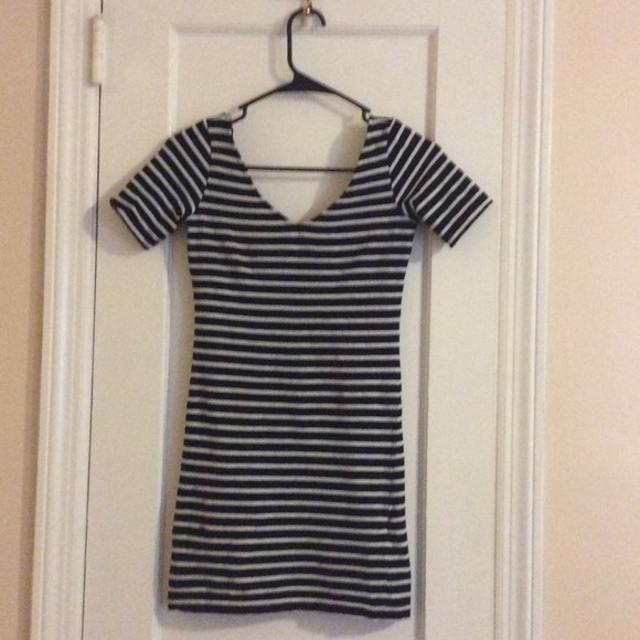 Divided Black/white dress with stripes