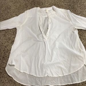 H&M long sleeve partial button down top