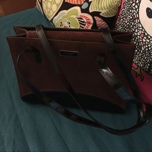 Brown Suede Satchel handbag