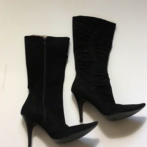 Steve Madden Black Suede Heeled Boot