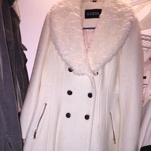 NWT Guess faux fur collar peacoat