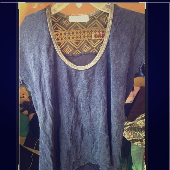 Blue w/ black lace Scrapbook shirt