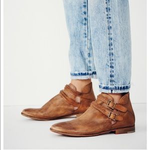 Brown leather Free People booties