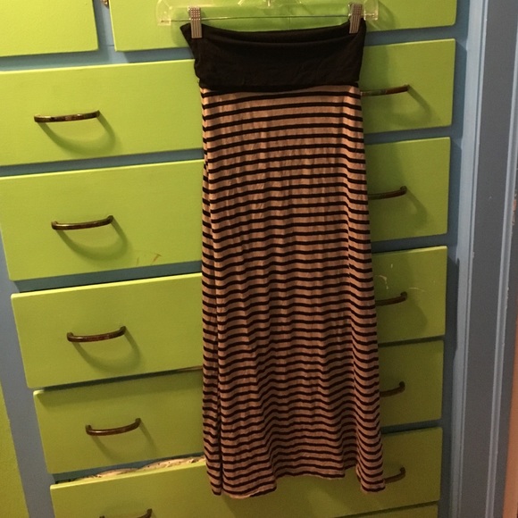 B Sharp Striped Maxi Skirt with Foldover Waist!!!