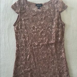 Bebe Sheer Rose Colored Lace Top