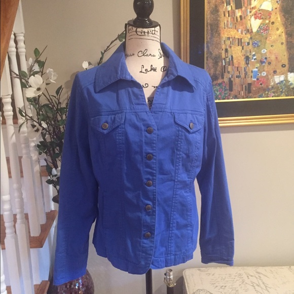 Tria Jackets & Blazers - Bright Blue cotton jacket / Size L ( runs small )