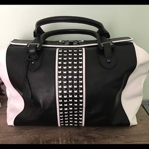 L.A.M.B. Black and White leather tote
