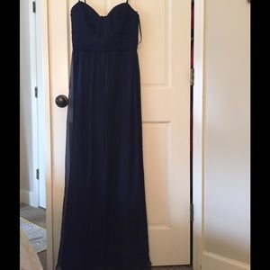 Navy Amsale chiffon dress