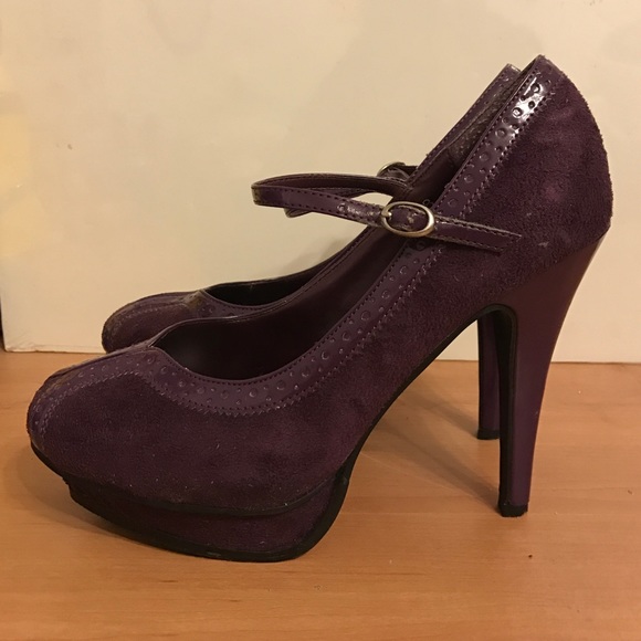 Purple platform stilettos