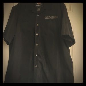Men's black button up Harley Davidson