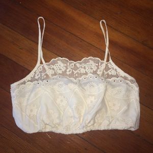 Forever 21 lace cream crop top