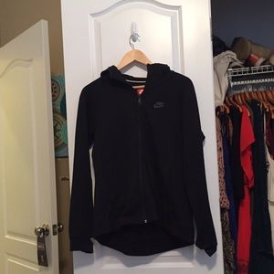 Black Nike running jacket with hood