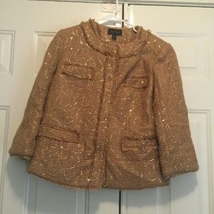 Gold Sequin-Flecked Jacket, Investments, Sz10