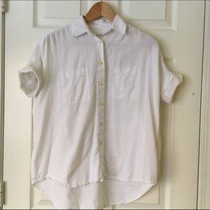 Madewell White Short Sleeve Courier Shirt