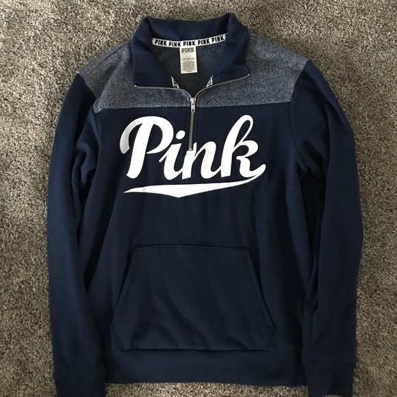 PINK Victoria's Secret Tops - RARE NIP Victoria's Secret Pink 1/4 zip sweatshirt