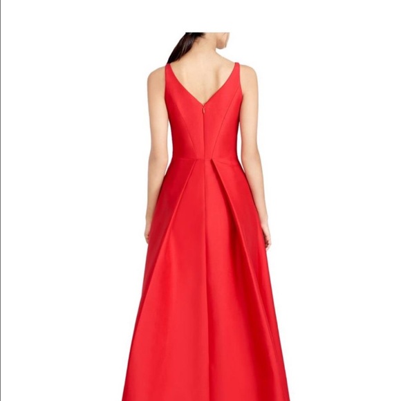 halston red gown