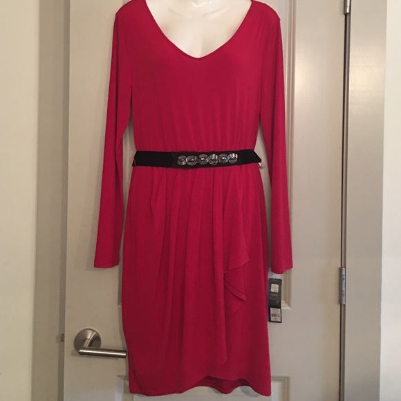 Red long sleeve dress
