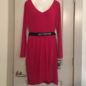 Red long sleeve dress