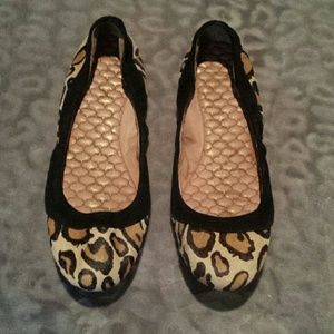 Sam Edelman Leather Leopard Animal Print Flats