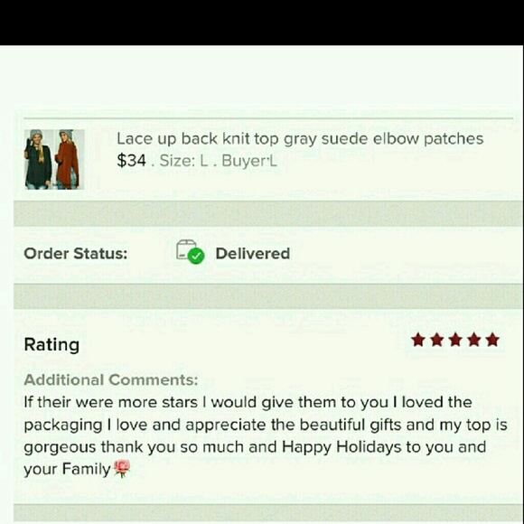 Lace up back knit top suede elbow patches 3 colors - Picture 5 of 7