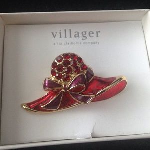 Brand new red hat brooch !!!