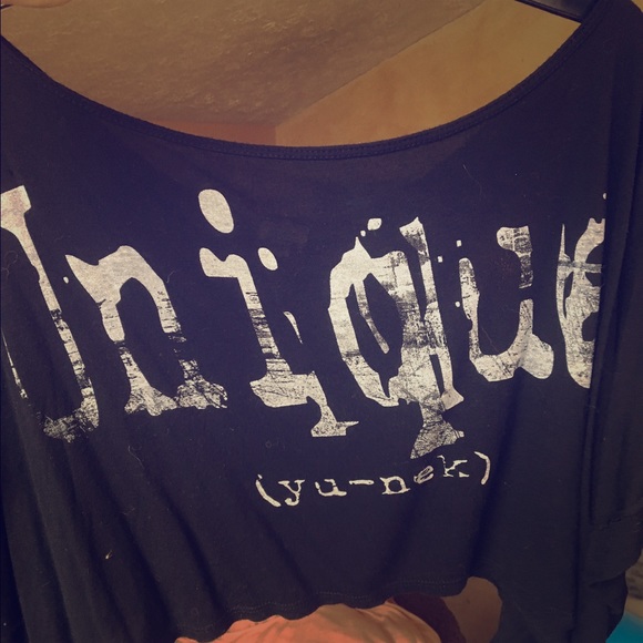 Black "Unique" crop top