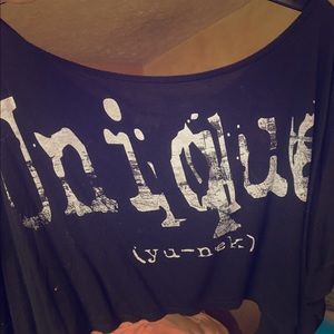 Black "Unique" crop top
