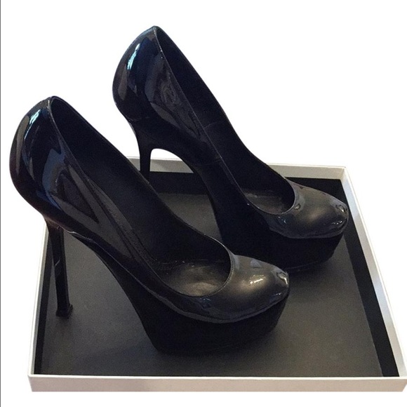 Saint Laurent Tribune black patent leather pumps - Picture 1 of 4