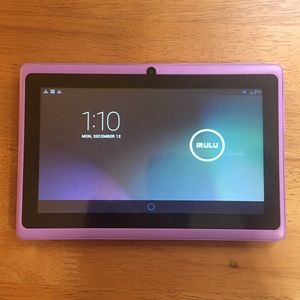 7" lilac tablet, like new! Box, case + more