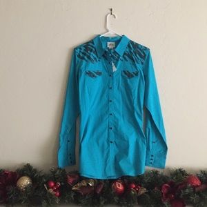 Turquoise Western shirt
