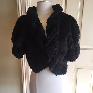 Faux fur shrug