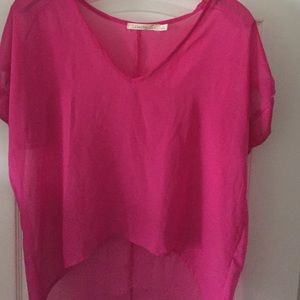 Pink sheer fashion top