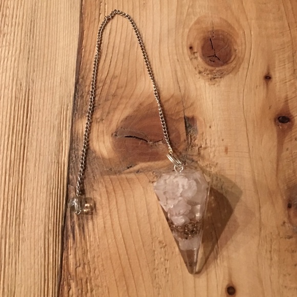 Clear Orgonite crystal pendulum
